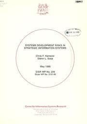 Tapa de Systems development risks in strategic information systems
