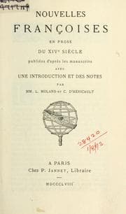 Tapa de Nouvelles françoises en prose du 14e siècle, publiées d'après les manuscrits, avec une introd. et des notes