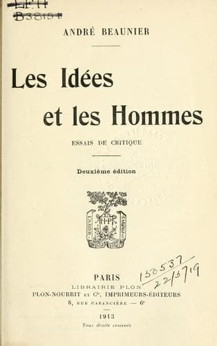 Tapa de Les idées et les hommes