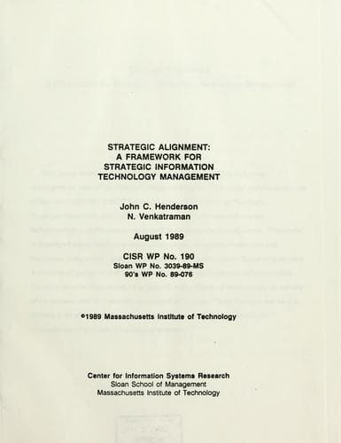 Tapa de Strategic alignment