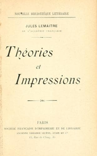 Tapa de Théories et impressions
