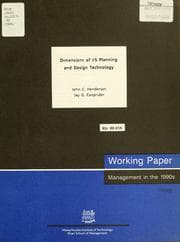 Tapa de Dimensions of I/S planning and design technology