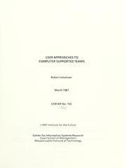 Tapa de User approaches to computer-supported teams