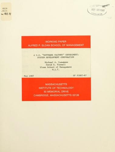 Tapa de A U.S. "software factory" experiment--System Development Corporation
