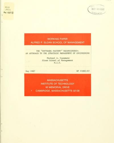 Tapa de The " software factory" reconsidered