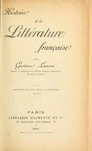 Tapa de Histoire de la littérature française