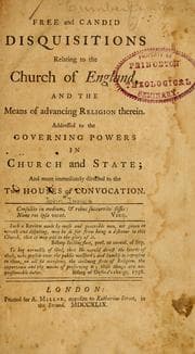 Tapa de Free and candid disquisitions relating to the Church of England,     and the means of advancing religion therein