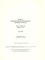 Tapa de INFOPLEX, research in a high-performance database computer