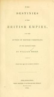 Tapa de The destinies of the British Empire and the duties of British Christians at the present crisis