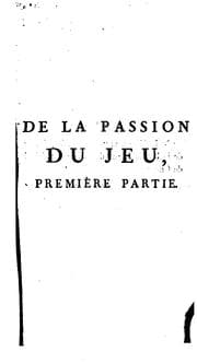 Tapa de De la passion du jeu