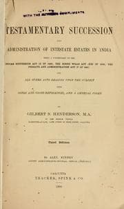 Tapa de Testamentary succession and administration of intestate estates in India