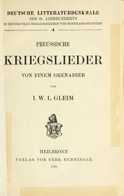 Tapa de Preussische Kriegslieder von einem Grenadier