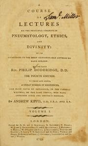 Tapa de A course of lectures on the principal subjects in pneumatology, ethics, and divinity