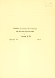 Tapa de Assumption measurement applications for the individual decision-maker