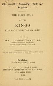 Tapa de The first book of the Kings