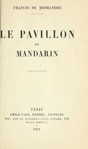 Tapa de Le pavillon du mandarin