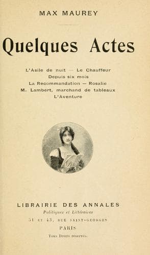 Tapa de Quelques actes.