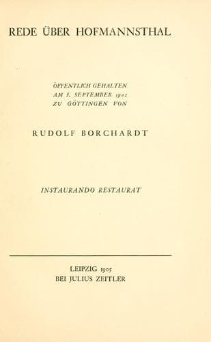 Tapa de Rede über Hofmannsthal