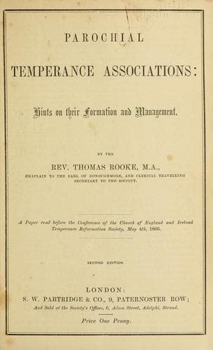 Tapa de Parochial temperance associations