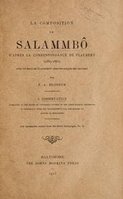 Tapa de La composition de Salammbô d'après la correspondance de Flaubert