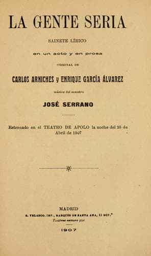 Tapa de La gente seria