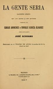 Tapa de La gente seria