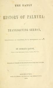 Tapa de The early history of Palmyra