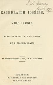 Tapa de Eachdraidh Ioseiph, mhic Iacoib