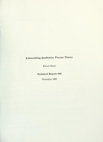 Tapa de Axiomatizing qualitative process theory