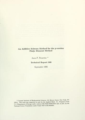 Tapa de An aditive Schwarz method for the p-version finite element method