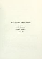 Tapa de Online algorithms for finger searching