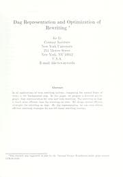 Tapa de Dag representation and optimization of rewriting