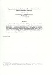 Tapa de Diagonal scalings of the Laplacian as preconditioners for other elliptic differential operators