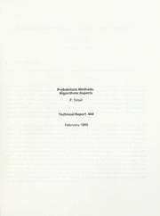 Tapa de Probabilistic methods: algorithmic aspects