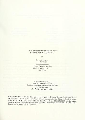 Tapa de An algorithm for generalized point location and its applications