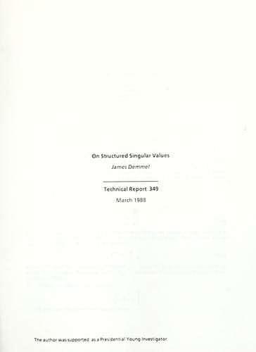 Tapa de On structured singular values