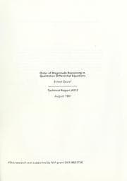 Tapa de Order of magnitude reasoning in qualitative differential equations