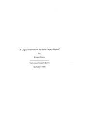 Tapa de A logical framework for solid object physics