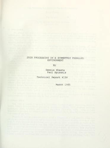 Tapa de Join processing in a symmetric parallel environment