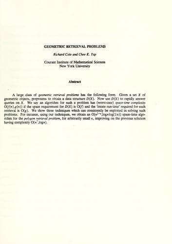 Tapa de Geometric retrieval problems