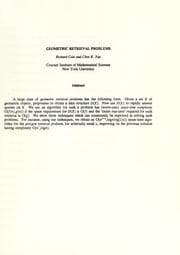 Tapa de Geometric retrieval problems