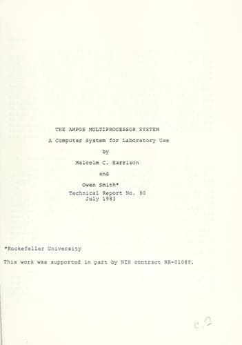 Tapa de The AMPOS multiprocessor system: a computer system for laboratory use