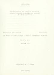 Tapa de The method of lines solution of partial differential equations