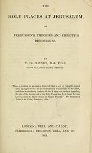 Tapa de The Holy Places at Jerusalem, or, Fergusson's theories and Pierotti's discoveries