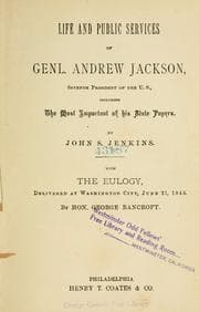Tapa de Life and public services of Genl. Andrew Jackson, seventh President of the United States