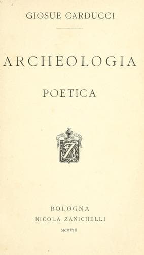 Tapa de Archeologia poetica