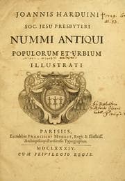 Tapa de Joannis Harduini Soc. Jesu presbyteri Nummi antiqui populorum et urbium illustrati