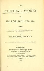 Tapa de The poetical works of Blair, Glynn, etc