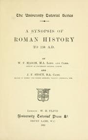 Tapa de A synopsis of Roman history to 138 A.D
