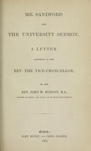 Tapa de Mr. Sandford and the university sermon